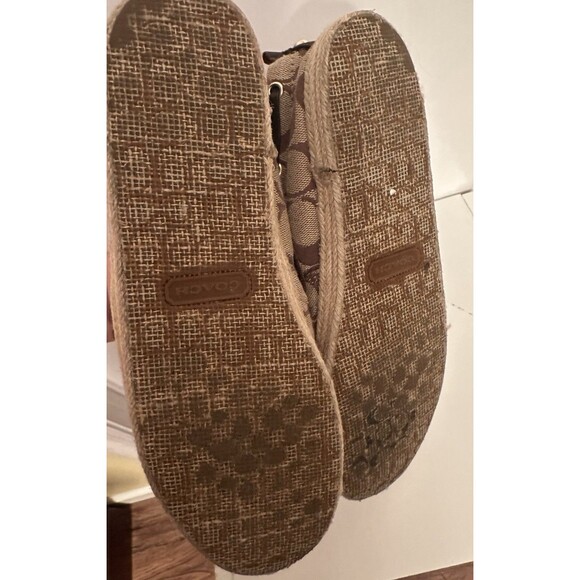 Coach Signature Canvas Espadrille Slip On Shoes Brown Tan Women’s Size 7.5 - Picture 8 of 8